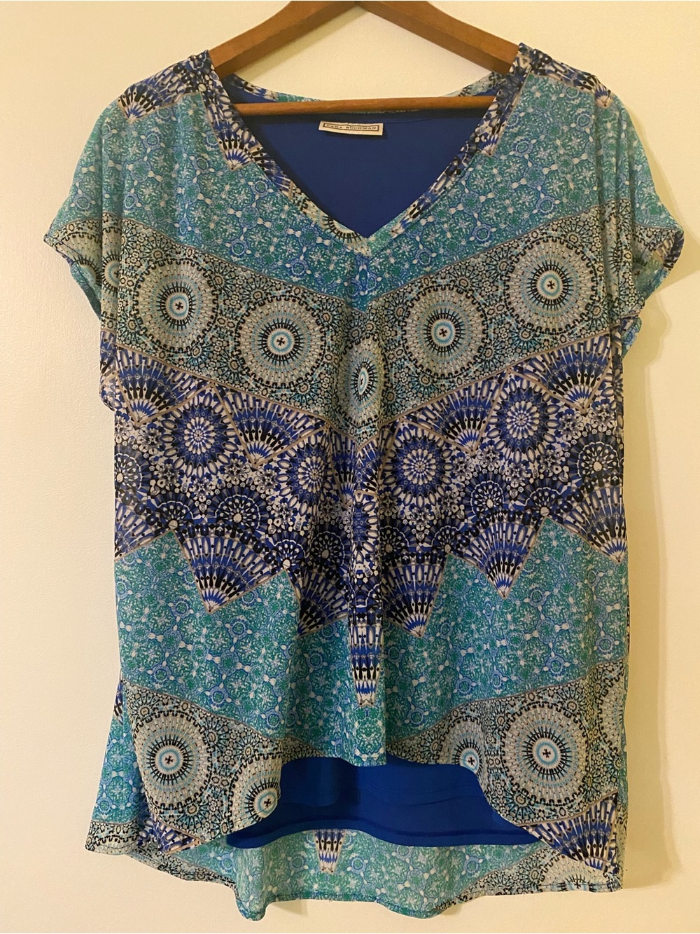 Dana Buchman Cap Sleeve Layered Top Size L